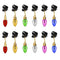 12PCS Christmas Bulb Beads Beard Ornament Colorful Christmas Clip Ball Ornament Xmas Beard Pendant Bright XMAS Ball